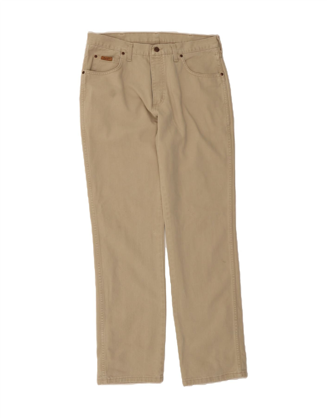 WRANGLER Mens Straight Casual Trousers W32 L33 Beige Vintage Wrangler and Second-Hand Wrangler from Messina Hembry 