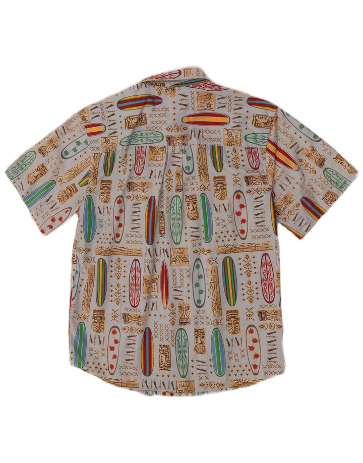 Camisa Old Navy Boys Padrão Abstrato 14-15 Anos XL Azul Havaiano