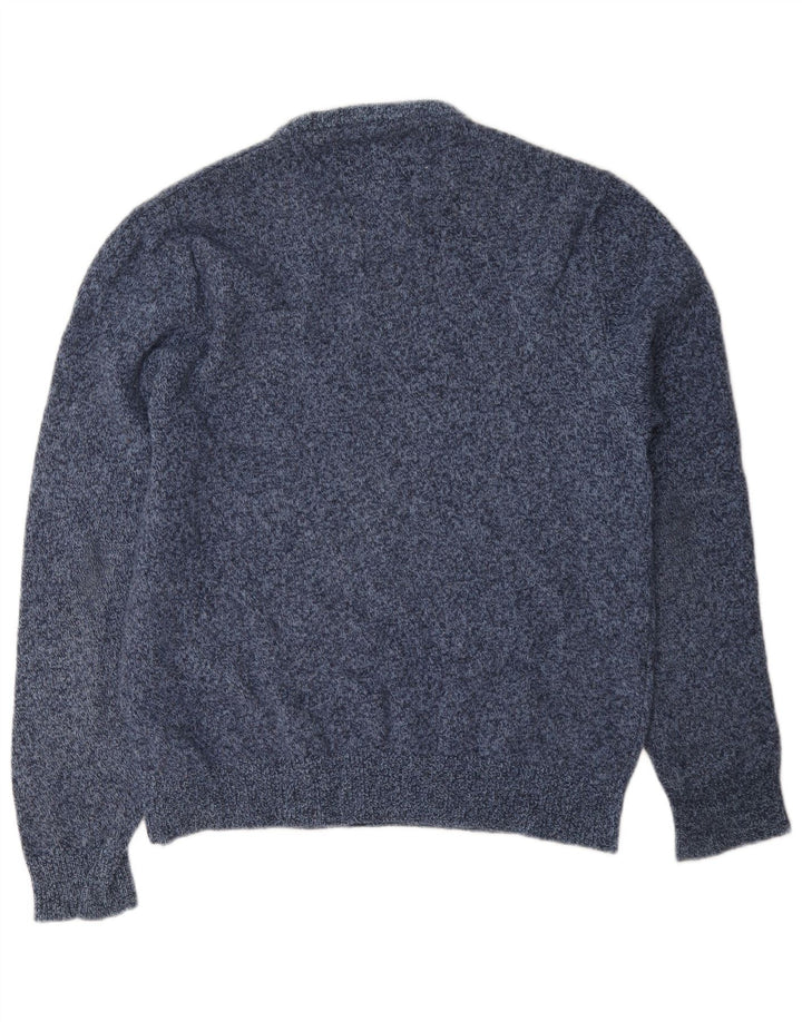 Jack Wills Suéter masculino com gola redonda, grande lã manchada azul