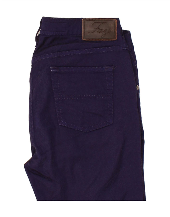 FAY Womens Slim Casual Trousers W28 L32  Purple Cotton Vintage Fay and Second-Hand Fay from Messina Hembry 