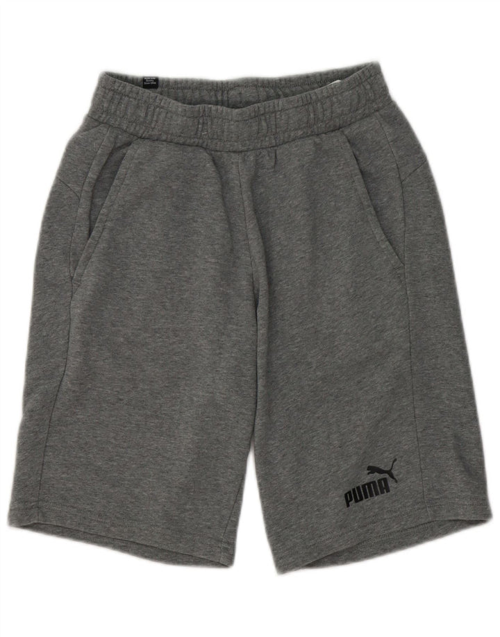Shorts esportivo masculino PUMA pequeno algodão manchado cinza