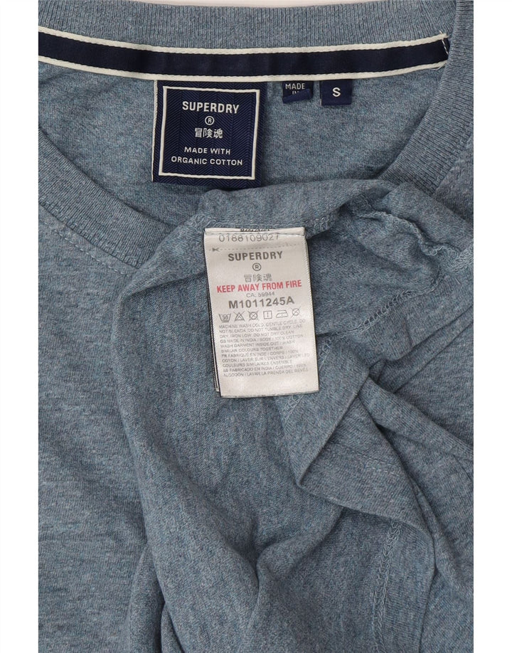 Camiseta masculina SUPERDRY top pequeno algodão azul