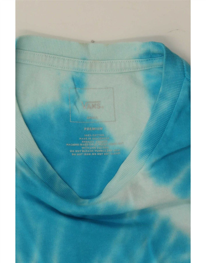 Vans Camiseta Masculina Top Pequeno Azul Tie Dye Algodão