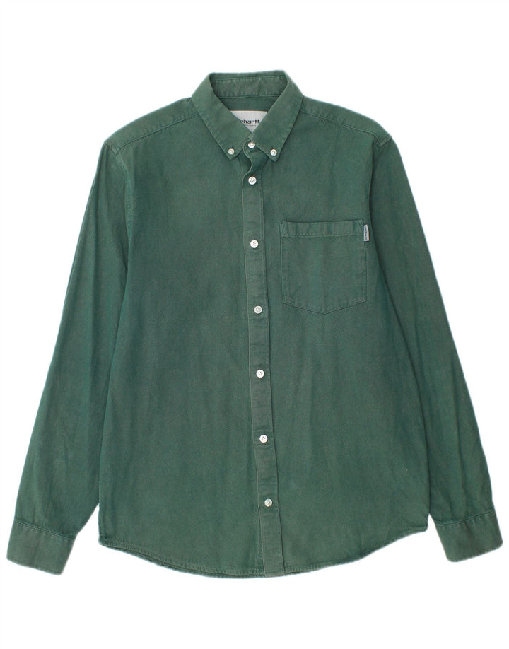 Camisa masculina Carhartt pequena de algodão verde