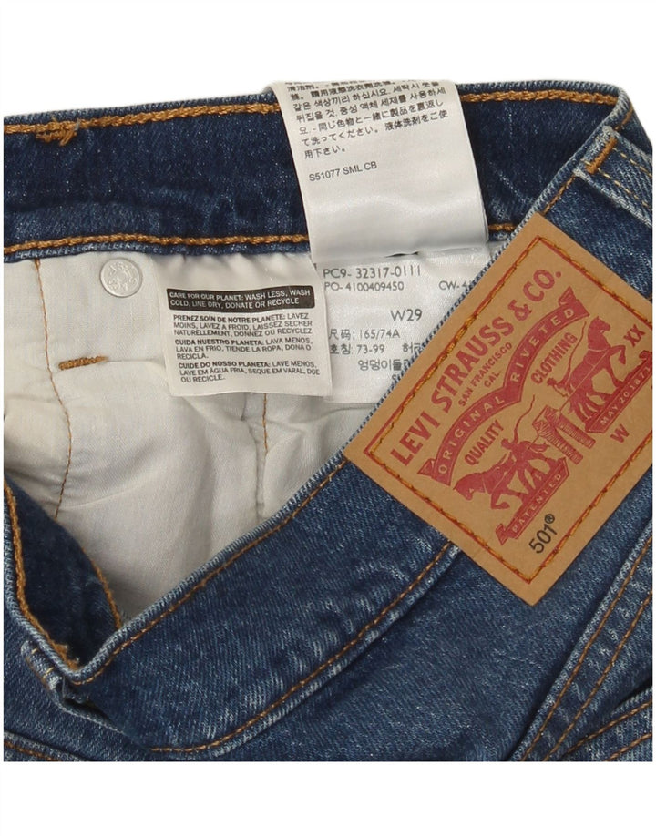 Shorts jeans feminino 501 da Levi's W29 algodão azul médio