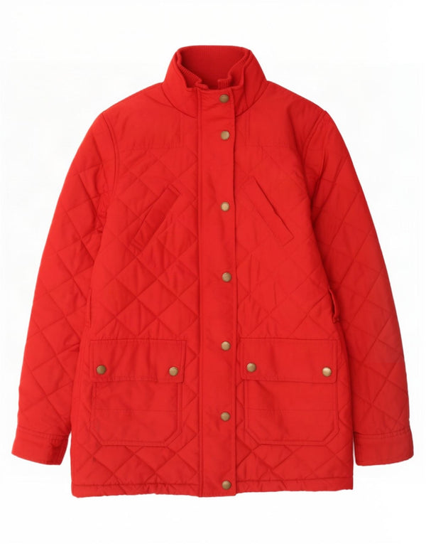 Sobretudo acolchoado feminino Ralph Lauren UK 6 XS poliéster vermelho
