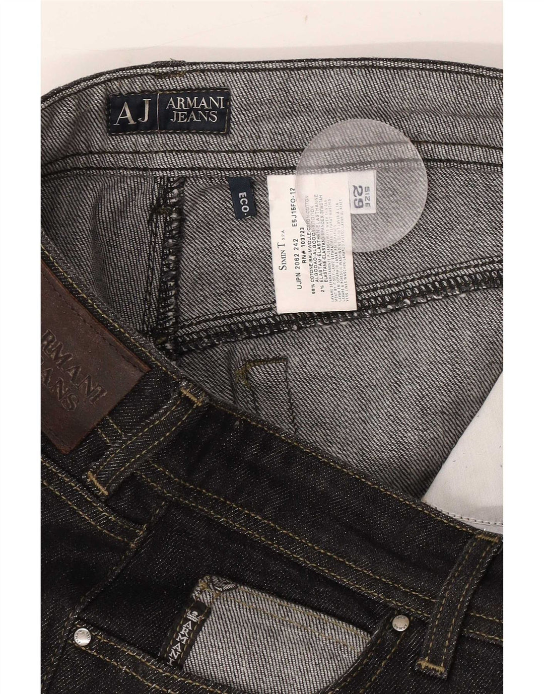 Calça jeans feminina Armani W29 L23 algodão preto
