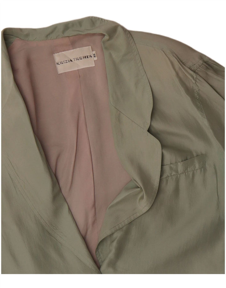 Jaqueta blazer feminina de 2 botões KRIZIA IT 46 grande verde