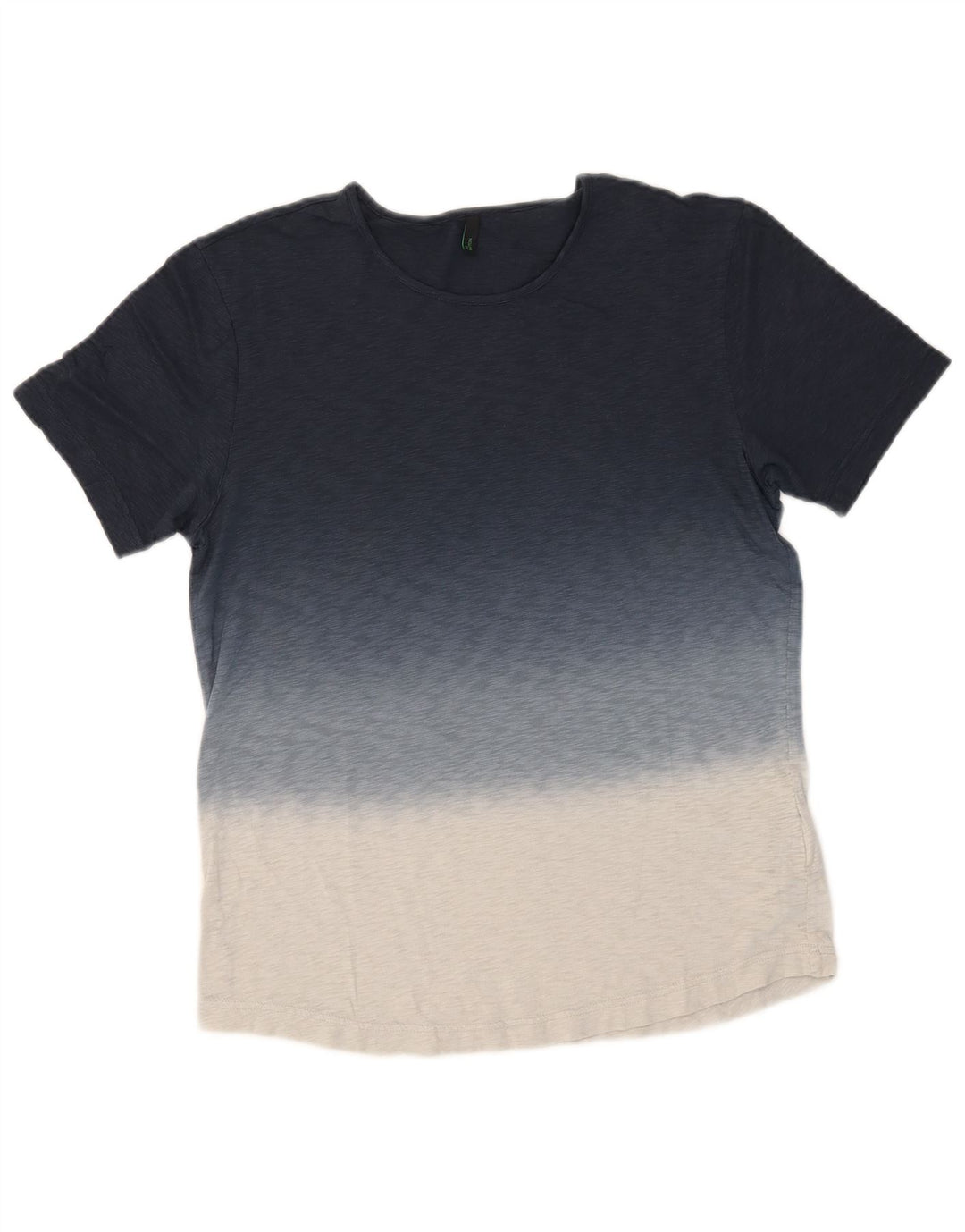 Camiseta masculina BENETTON Top médio azul marinho algodão colorblock
