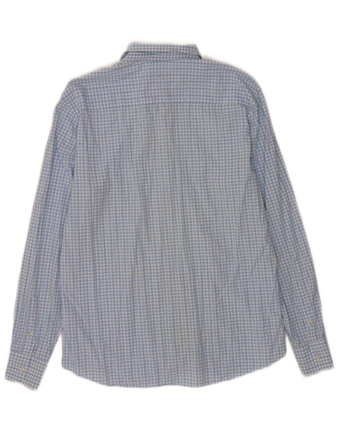 Camisa masculina casual Massimo Dutti XL algodão guingão azul