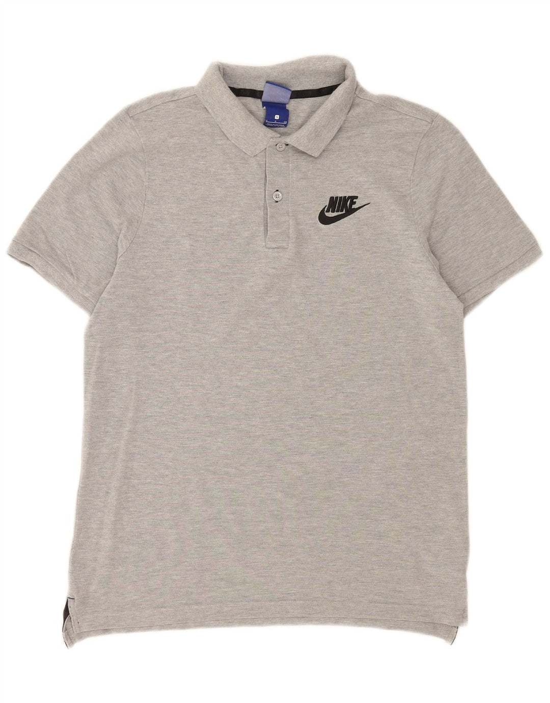 Camisa polo masculina Nike pequena cinza algodão