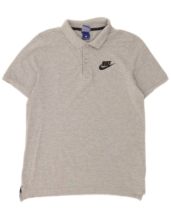 Camisa polo masculina Nike pequena cinza algodão