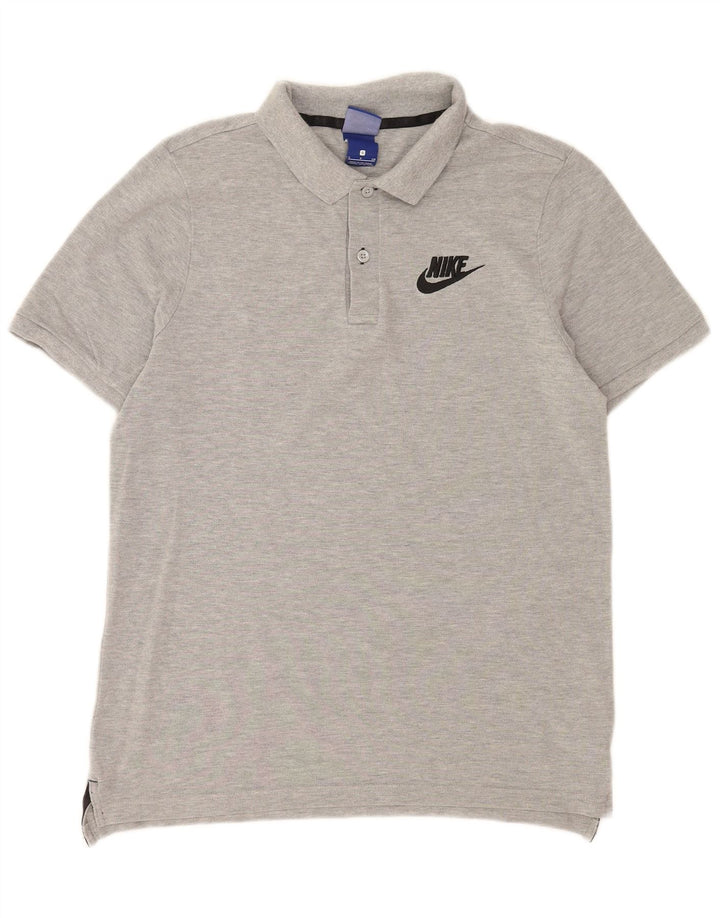 Camisa polo masculina Nike pequena cinza algodão