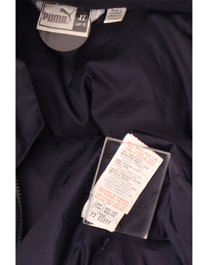 Casaco acolchoado com capuz masculino PUMA UK 42 XL azul marinho poliéster