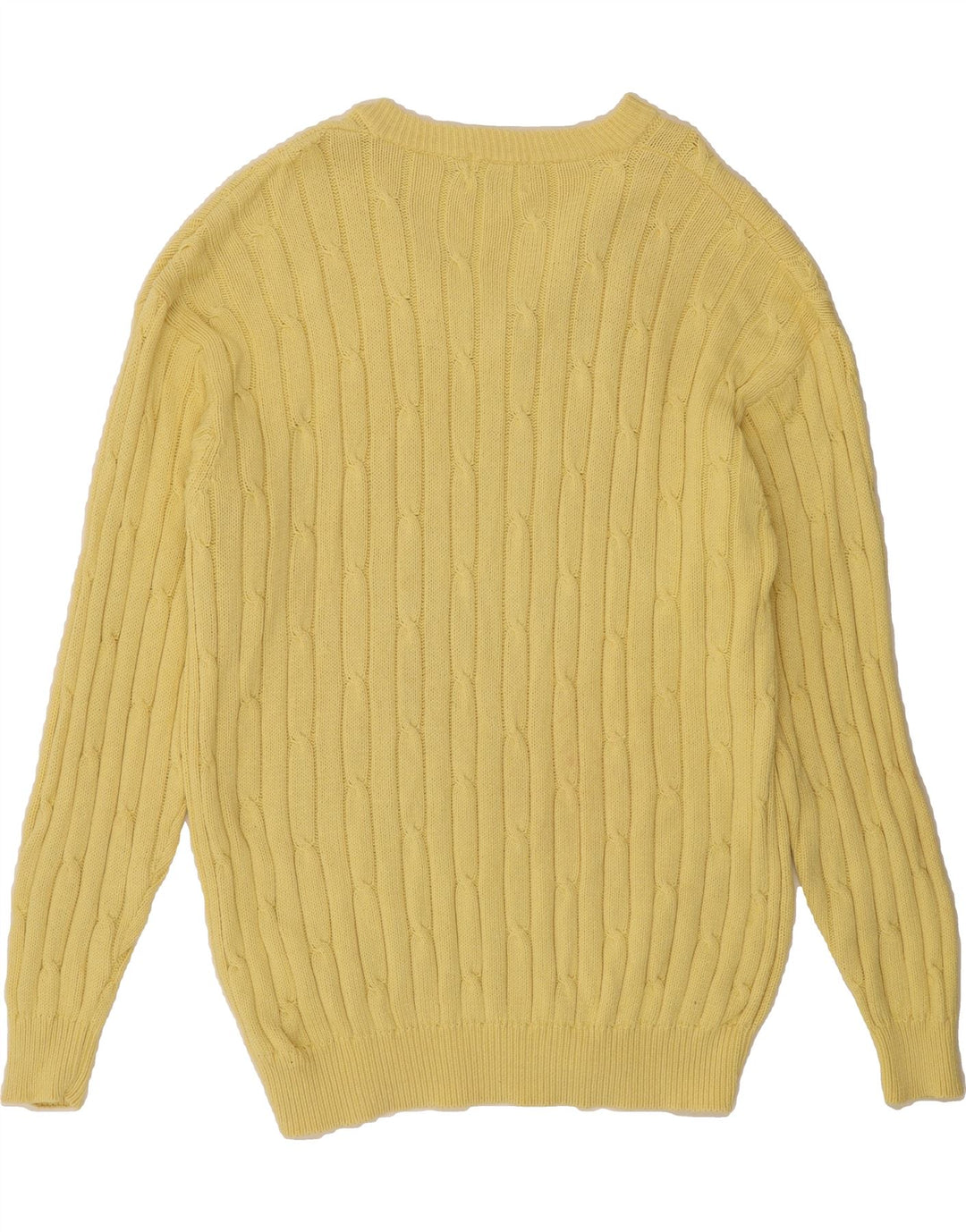 CONTE OF FLORENCE Mens V-Neck Jumper Sweater 2XL Yellow Cotton Vintage Conte of Florence and Second-Hand Conte of Florence from Messina Hembry 