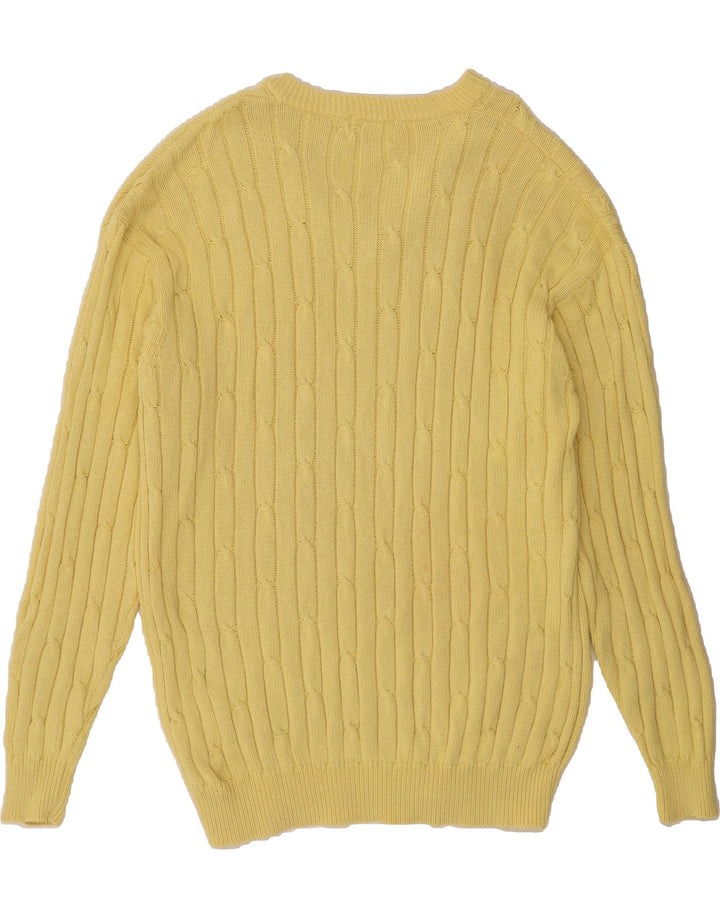 CONTE OF FLORENCE Mens V-Neck Jumper Sweater 2XL Yellow Cotton Vintage Conte of Florence and Second-Hand Conte of Florence from Messina Hembry 