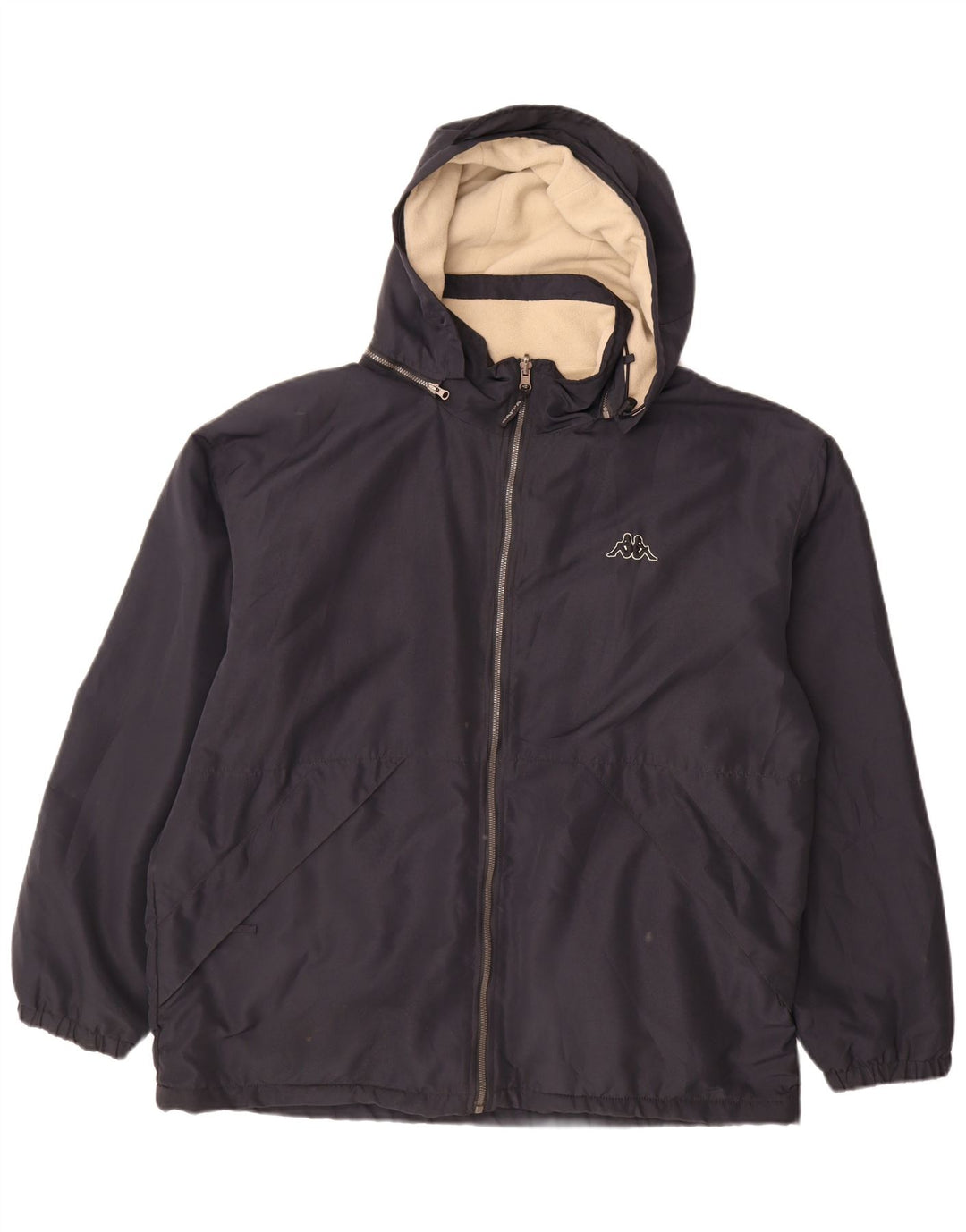 Jaqueta masculina reversível com capuz Kappa UK 40 grande poliéster azul marinho