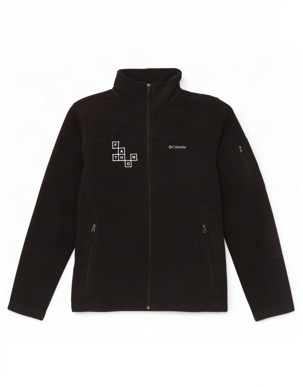 Columbia Womens Graphic Fleece Jacket UK 14 Médio Preto Poliéster