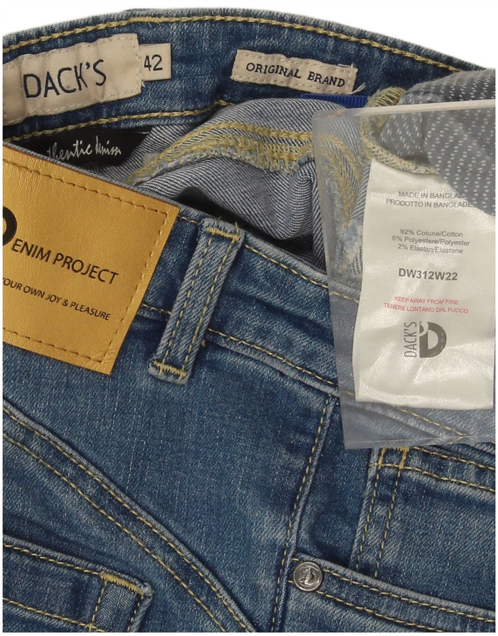 DACK'S Jeans Slim Feminino IT 42 Médio W30 L28 Algodão Azul