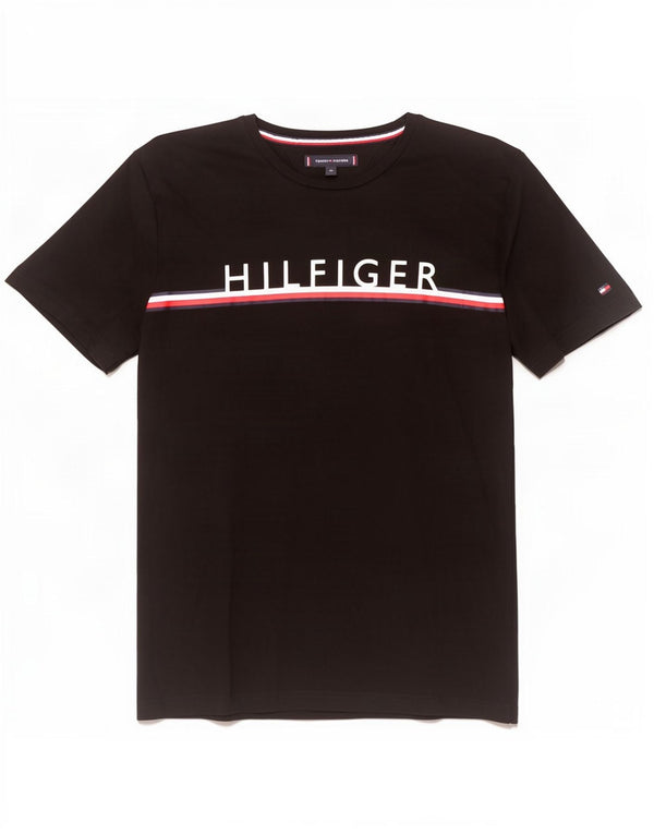 Tommy Hilfiger Camiseta masculina gráfica Top XL algodão preto