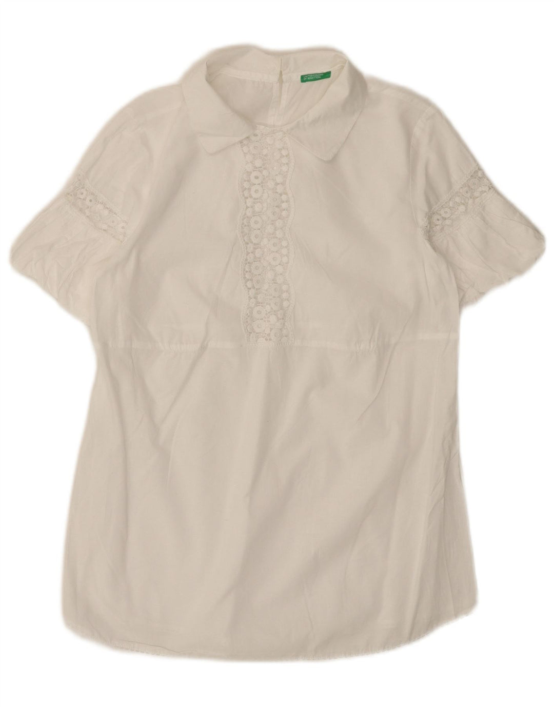 Blusa feminina BENETTON UK 12 médio branco
