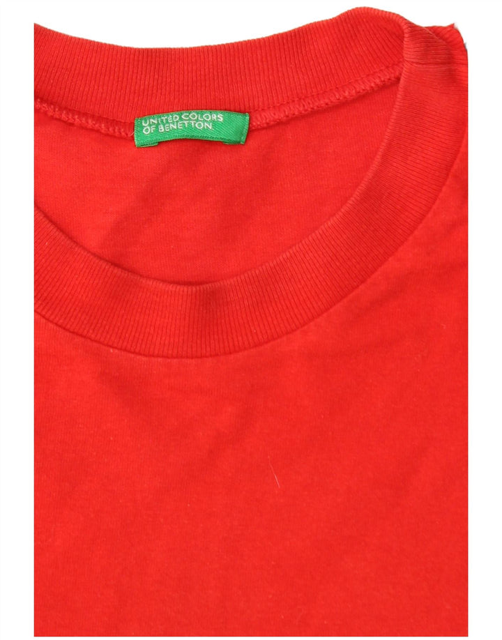 Camiseta masculina gráfica BENETTON Top médio vermelho
