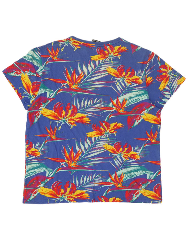 Camiseta gráfica masculina SUPERDRY Top 2XL azul floral