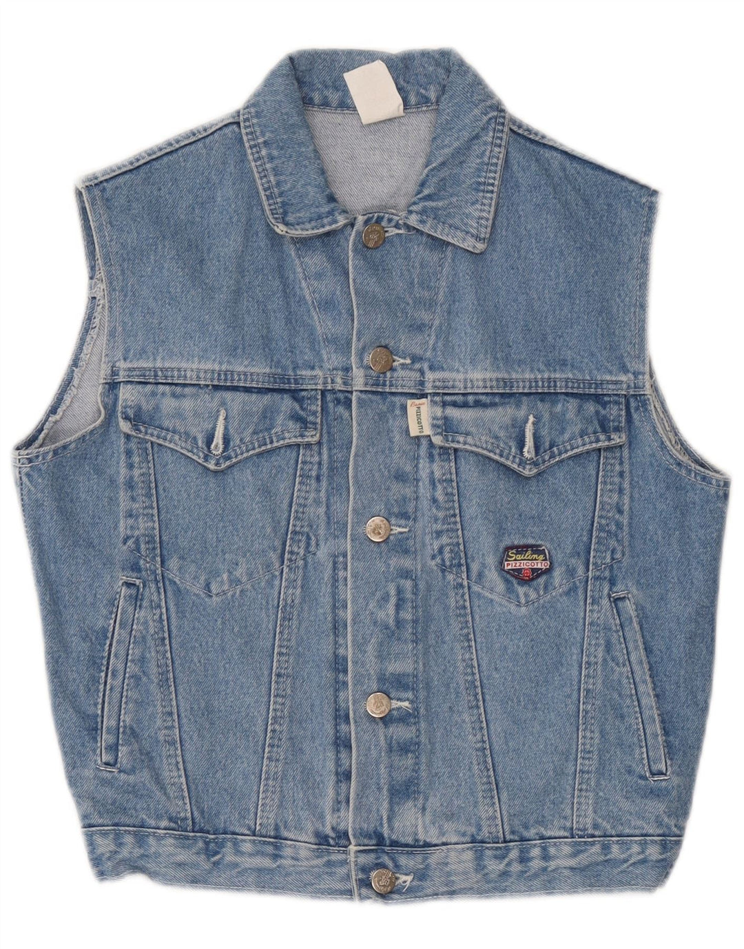Colete jeans vintage para meninos 10-11 anos algodão azul