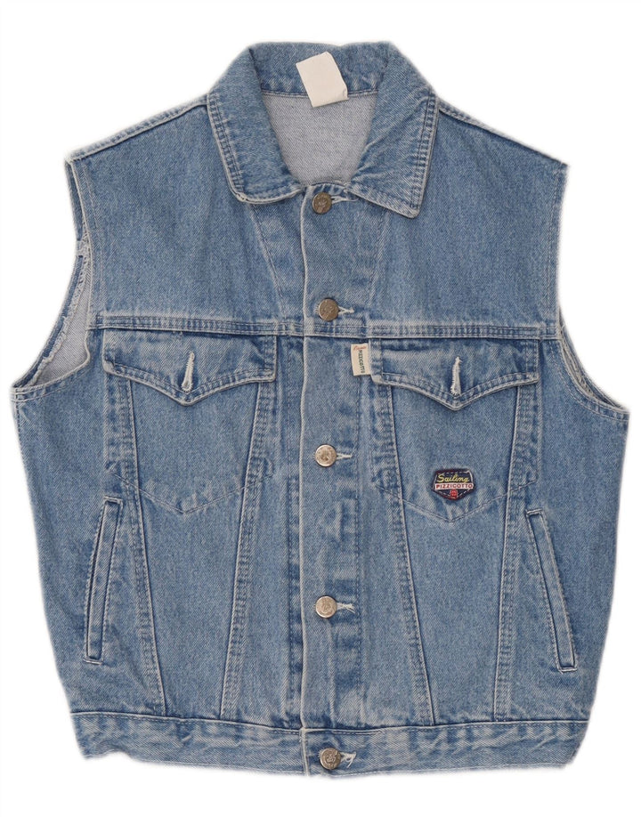 Colete jeans vintage para meninos 10-11 anos algodão azul