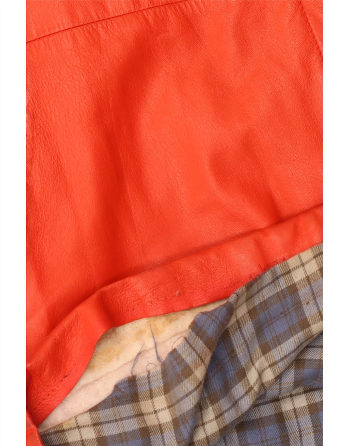 Casaco de couro feminino Igi & Igi IT 42 vermelho médio