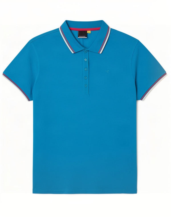 Camisa polo feminina Diadora UK 20 2XL algodão azul