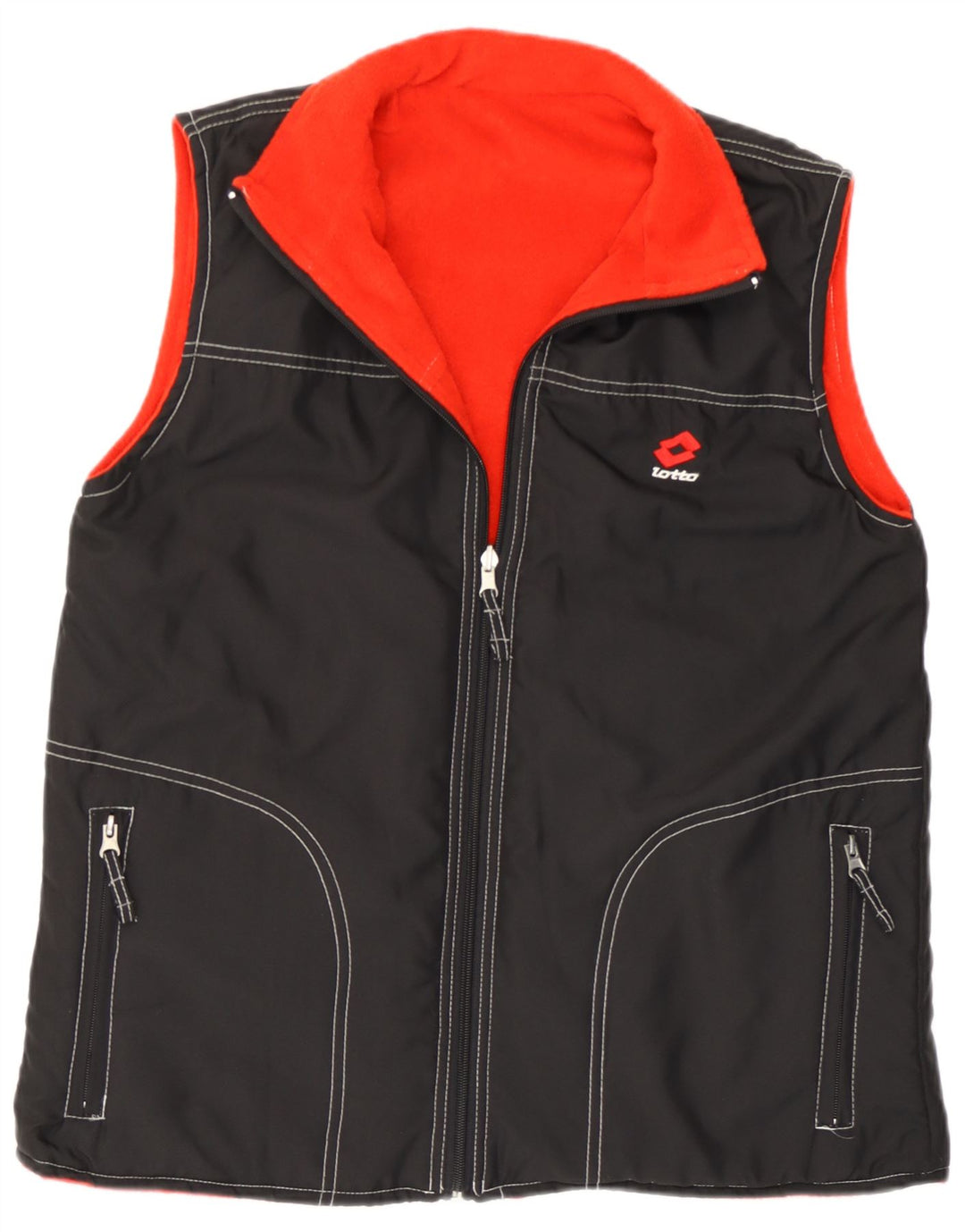 Lotto Mens Fleece Reversível Gilet Pequeno Preto Colourblock Poliéster