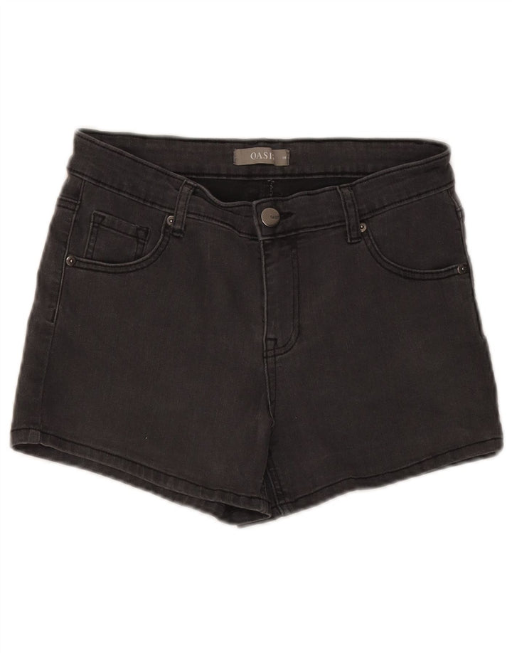 Shorts jeans feminino Oasis UK 10 pequeno W28 algodão cinza