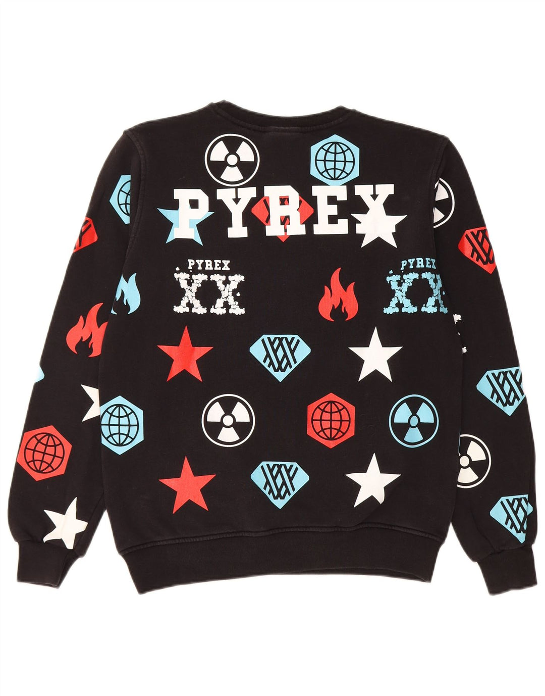 Suéter gráfico Pyrex Boys 13-14 anos 2XL algodão preto