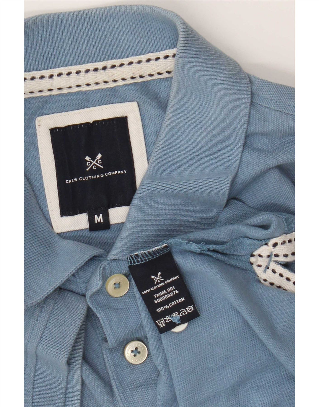 Camisa polo masculina Crew Clothing algodão azul médio
