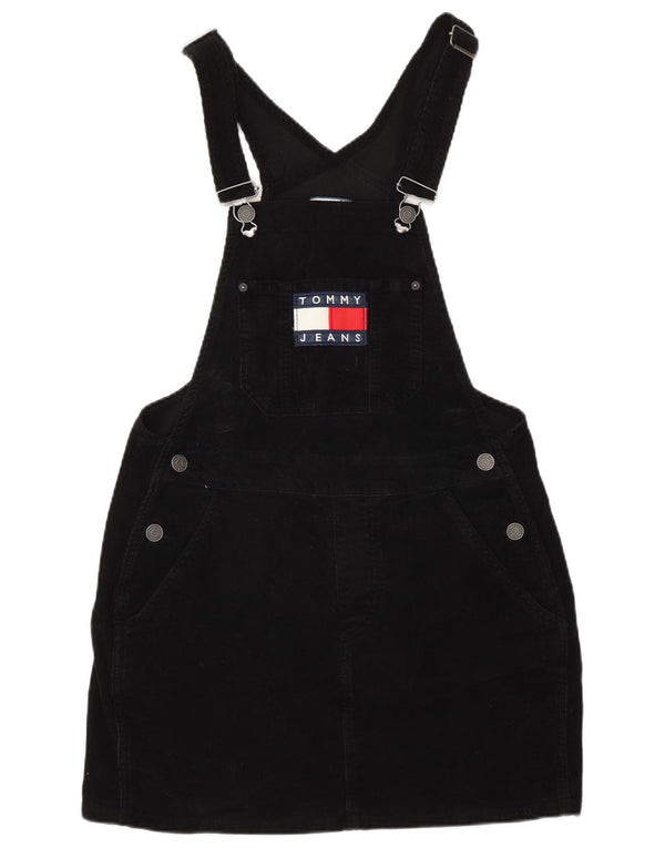 Tommy Hilfiger Vestido feminino de veludo cotelê pequeno W32 algodão preto