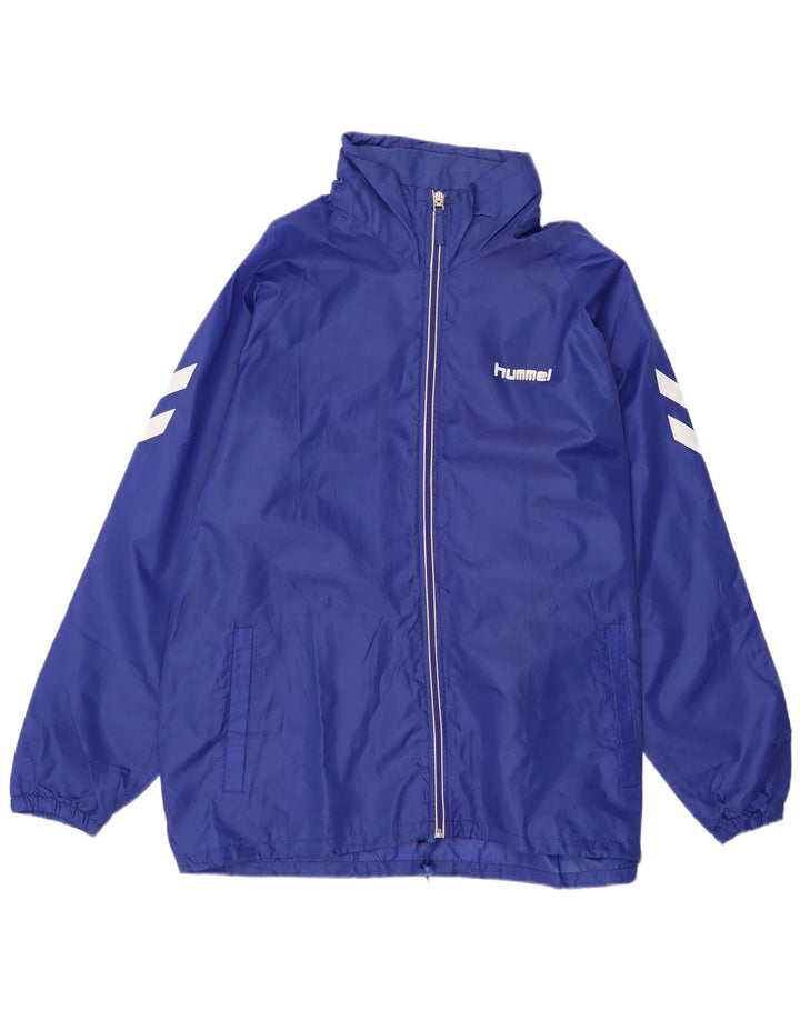 Jaqueta de chuva masculina com capuz gráfico HUMMEL UK 42 XL azul poliéster