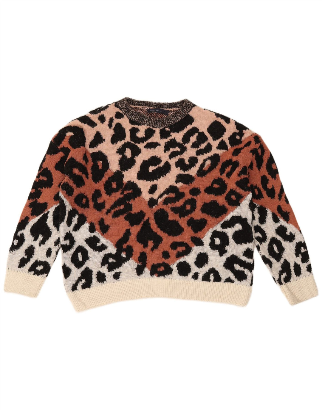 Suéter feminino Marks & Spencer com gola canoa e gola redonda Reino Unido 14 médio multicolo
