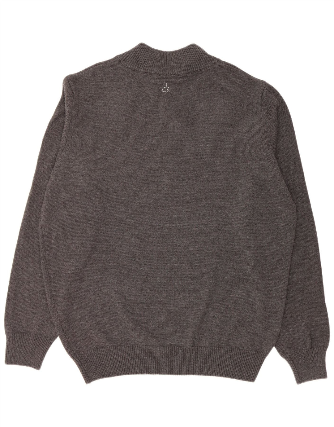CALVIN KLEIN Suéter masculino de golfe com zíper e pescoço 2XL algodão cinza