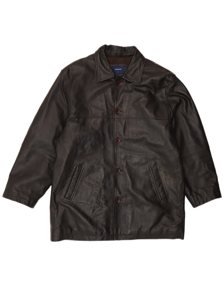 Jaqueta de couro masculina Debenhams UK 40 grande couro preto