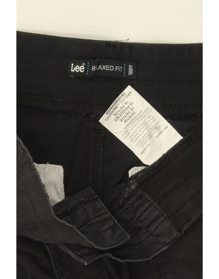 LEE Womens Relaxed Fit Cargo Bermuda Shorts US 16 2XL W34 Black Cotton Vintage Lee and Second-Hand Lee from Messina Hembry 