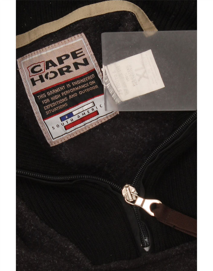 Cape Horn Mens Zip Neck Moletom Jumper XL Preto Poliéster