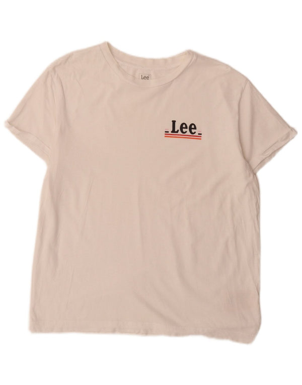 Camiseta masculina Lee com estampa gráfica pequena de algodão branco