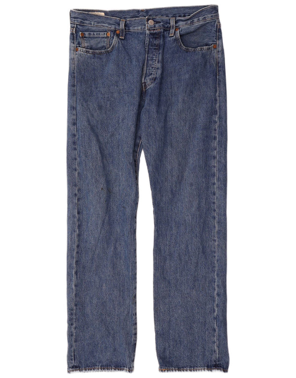 Levi's Masculino 501 Straight Jeans W34 L32 Azul Algodão