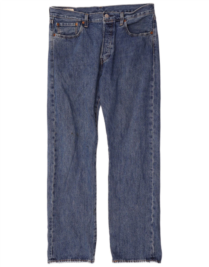 Levi's Masculino 501 Straight Jeans W34 L32 Azul Algodão