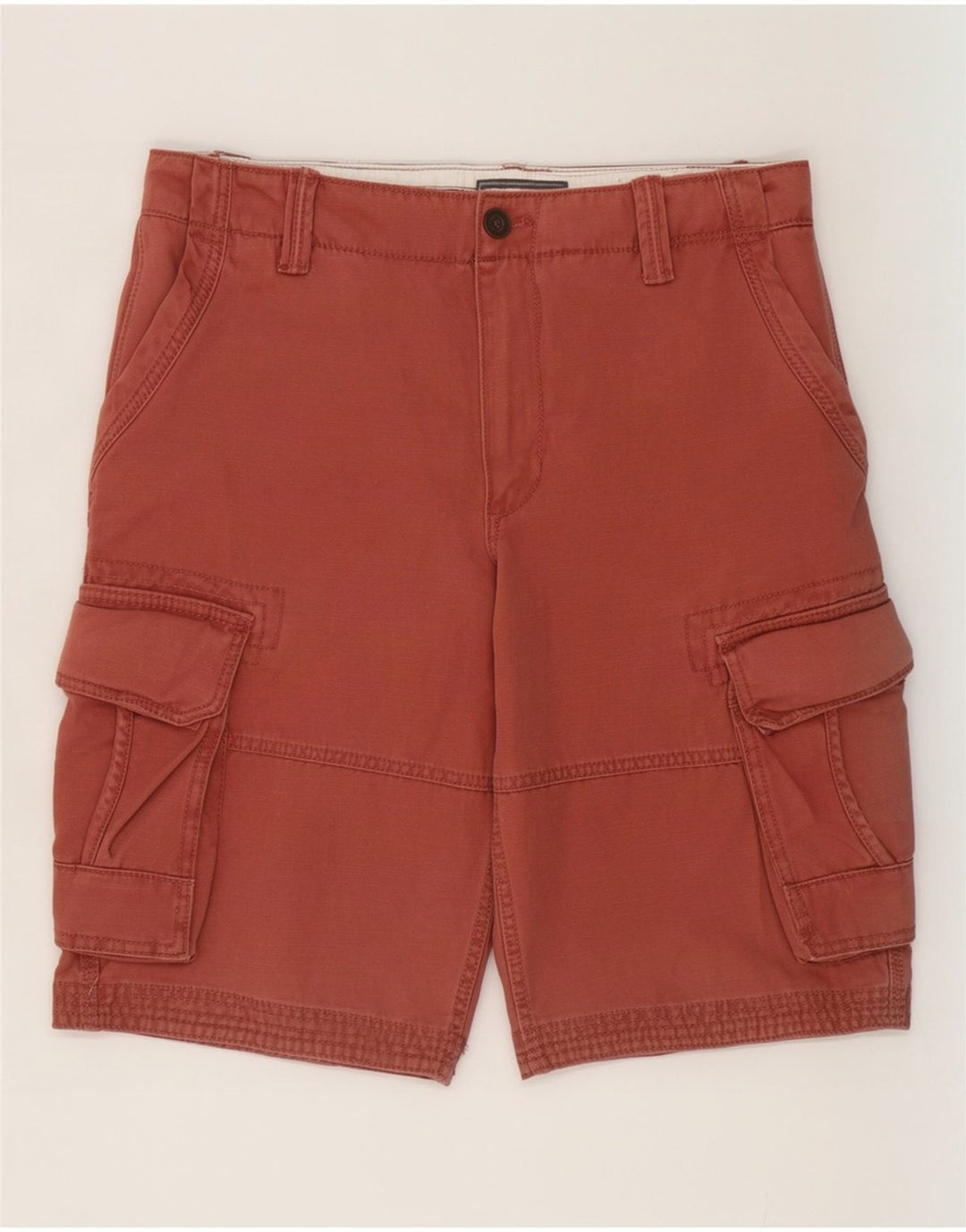 Shorts cargo masculino Fat Face W36 grande algodão vermelho