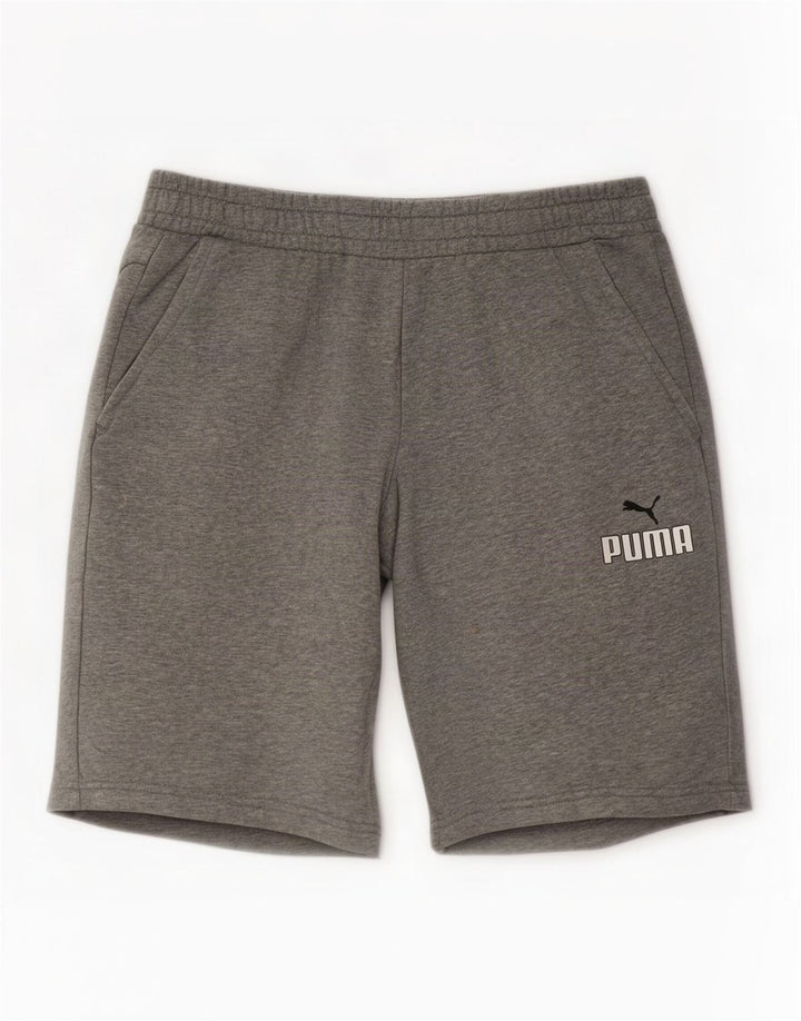 Shorts esportivos masculinos Puma grande algodão cinza