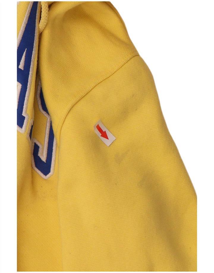 Suéter com capuz gráfico masculino TOMMY HILFIGER grande algodão amarelo