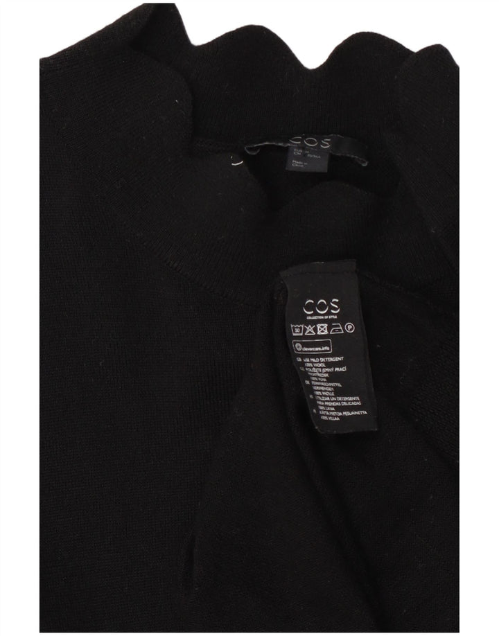 Cos vestido feminino de manga comprida UK 14 lã preta média