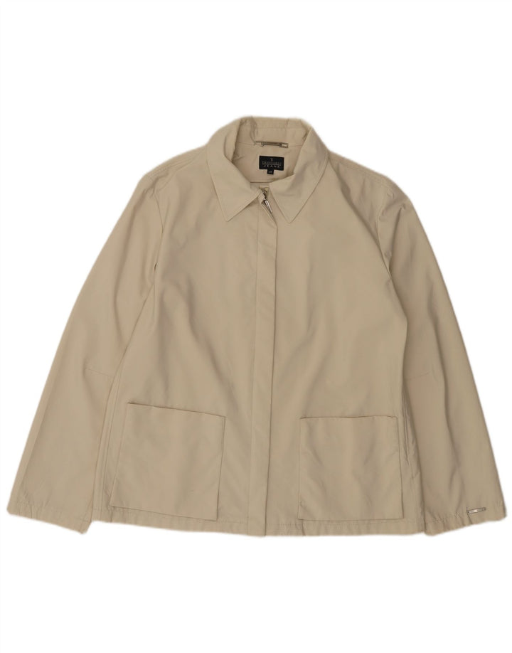 Jaqueta bomber feminina Trussardi Jeans IT 46 grande algodão bege